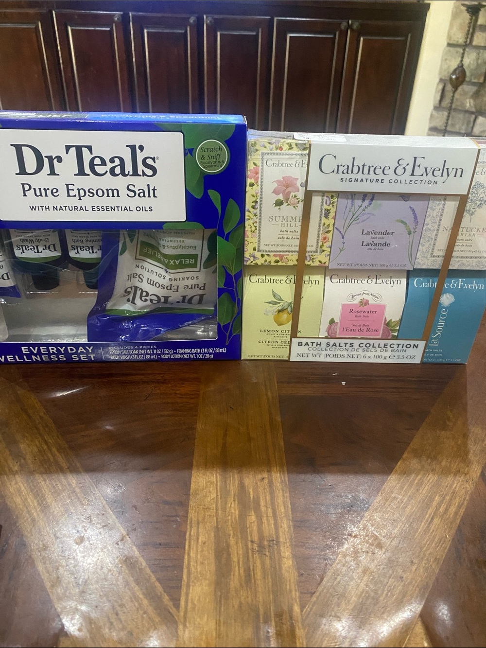 Dr Teal's Everyday Wellness Bath Salt & CrabTree and Evelyn bath salt collection